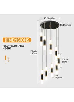 Liangmh Liangmh 9-Light Modern Kitchen Island Dimmable Led Modern Black Gold Ceiling Pendant Light Living Room Bedroom Foyer Led 54W Stairs Large Chandelier - pzsku/Z0AFE7C732DC4C20F5311Z/45/_/1722841352/d0a8cfae-eafb-4f78-9da5-5bce84cbcfe5