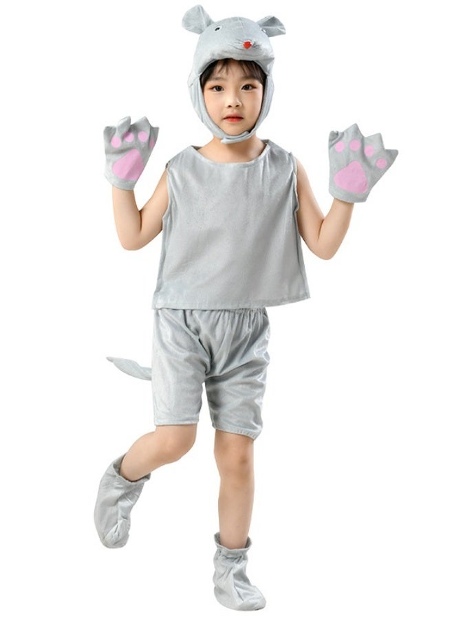 NIBEMINENT Children's performance costumes, stage animal performance costumes, summer short-sleeved animal clothing and dress-up - Image 1