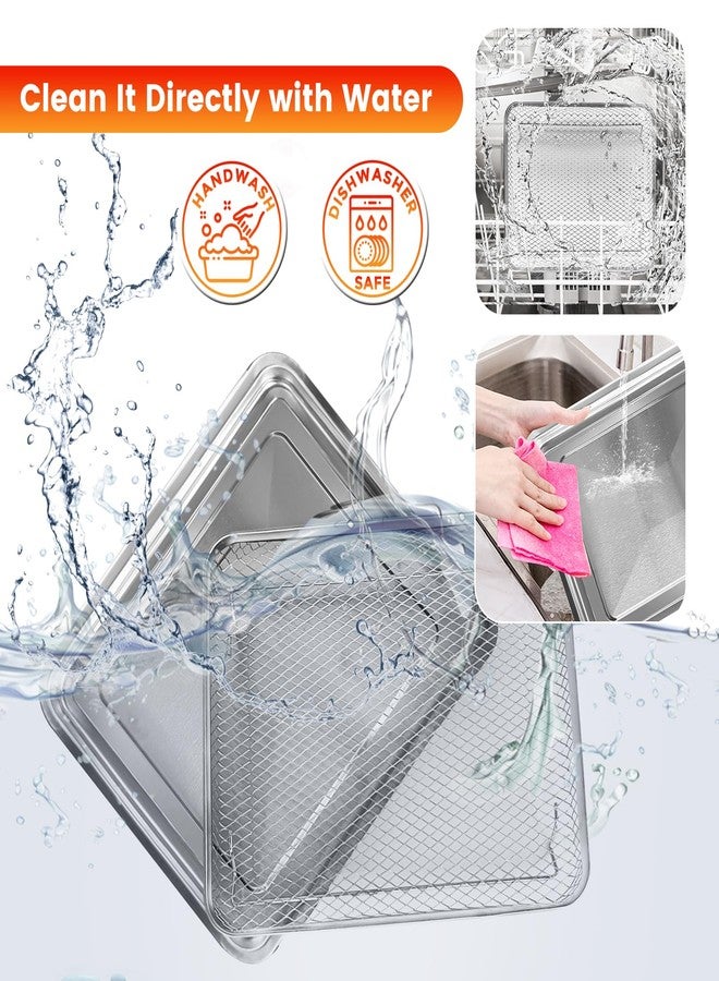 GWY Air Fryer Tray Replacement for Cuisinart TOA-28 AFR-25 Toaster Air Fryer Convection Oven, 11.29 * 9.68'' Non-stick Mesh Air Fryer Steel Basket Wire Rack Accessories Parts, Dishwasher Safe - Image 4