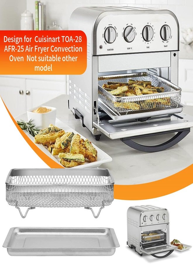 GWY Air Fryer Tray Replacement for Cuisinart TOA-28 AFR-25 Toaster Air Fryer Convection Oven, 11.29 * 9.68'' Non-stick Mesh Air Fryer Steel Basket Wire Rack Accessories Parts, Dishwasher Safe - Image 2