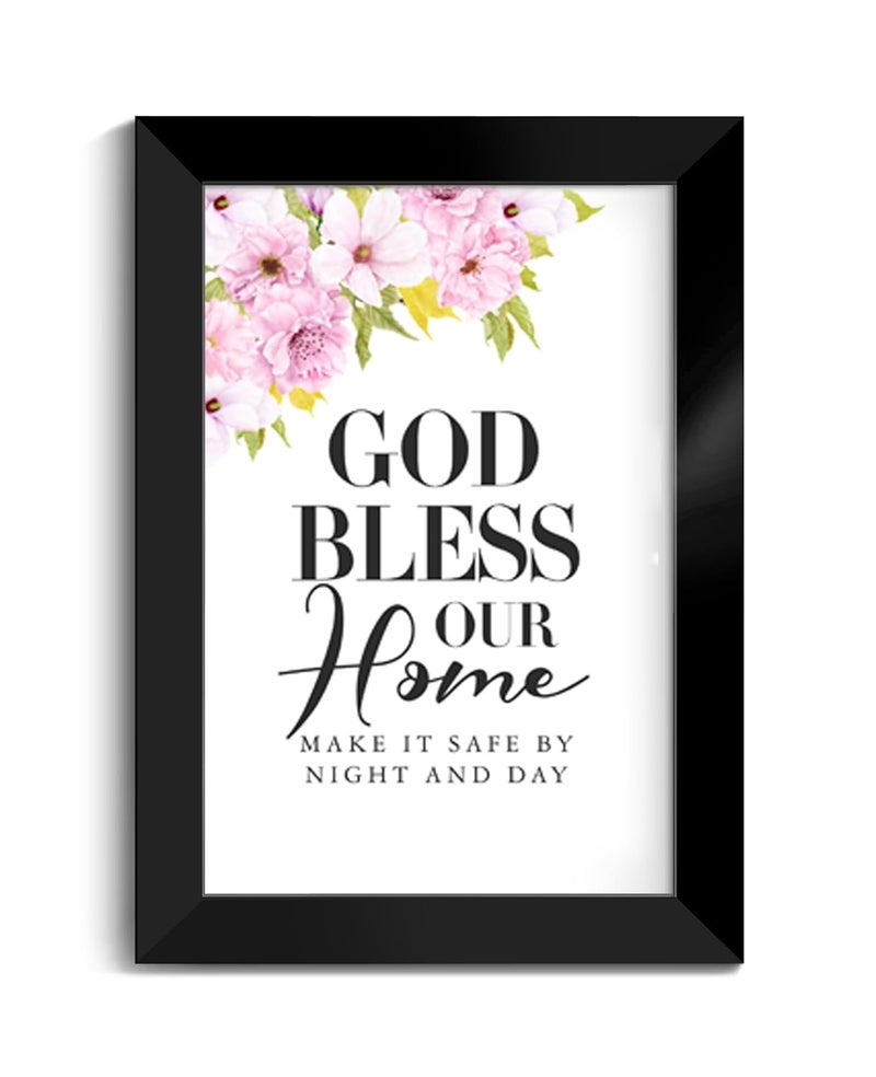Elben Creatives God bless our home Make it safe by night and day Photo FrameChristian Home Decor - Image 1