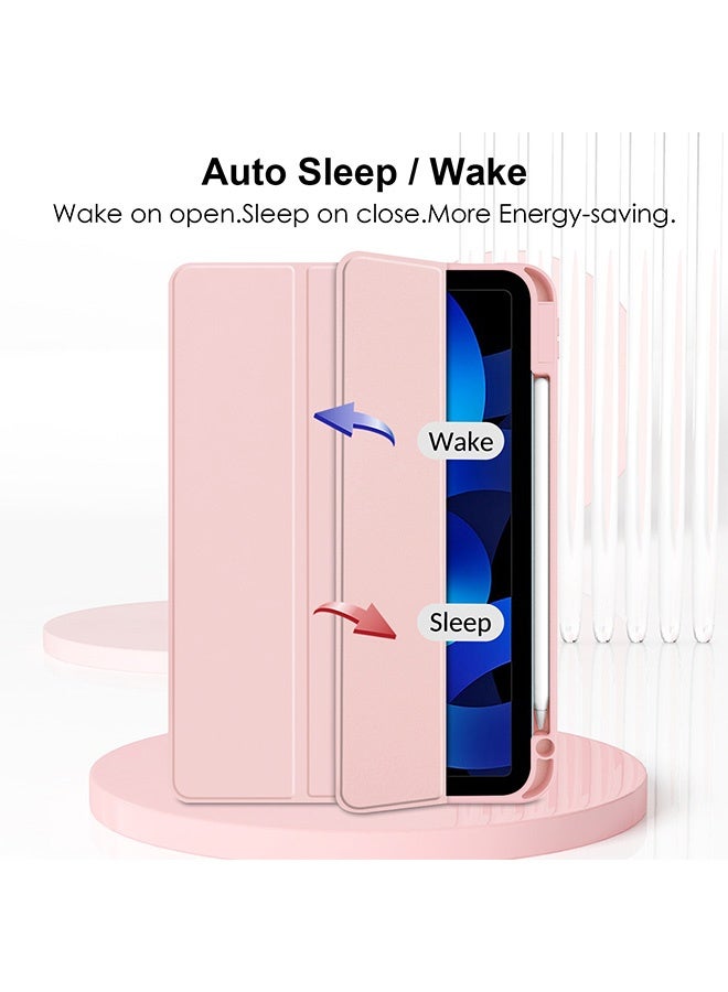 غنافوتو حافظة لأجهزة iPad (A16) 11 بوصة 2025 11 بوصة / iPad 10.9 بوصة 2022 غلاف خلفي شفاف وشفاف مع حامل قلم رصاص، حامل ثلاثي الطيات، إيقاظ تلقائي أثناء النوم - Image 3