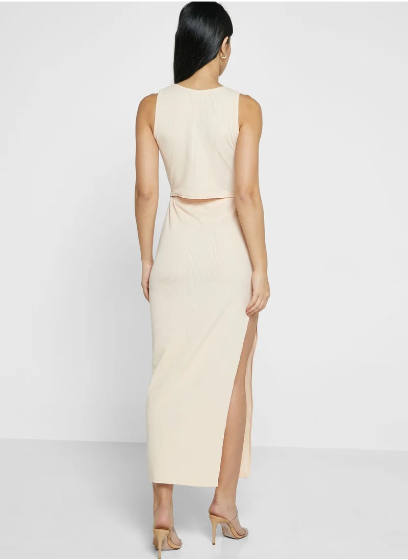 LASULA Side Split Cut Out Dress