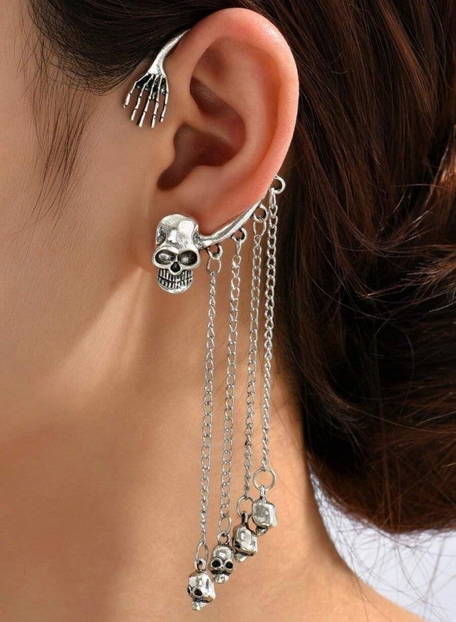 SALTY Pack of 2 Bone-Chic Skull Cuff (1 side) for Women | Stylish Fashion Jewellery | Accessories for Girls | Minimal Jewelry | Ideal for Gifting | Marriage, Birthday | Gift for Valentine Day - Image 5