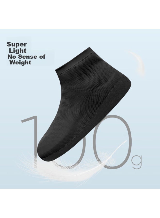 Footoppo Latex Mesh Waterproof Rain Shoe Covers Silicone Non-slip Wear-resistant Foot Covers Snow Thickened Shoe Covers For Men