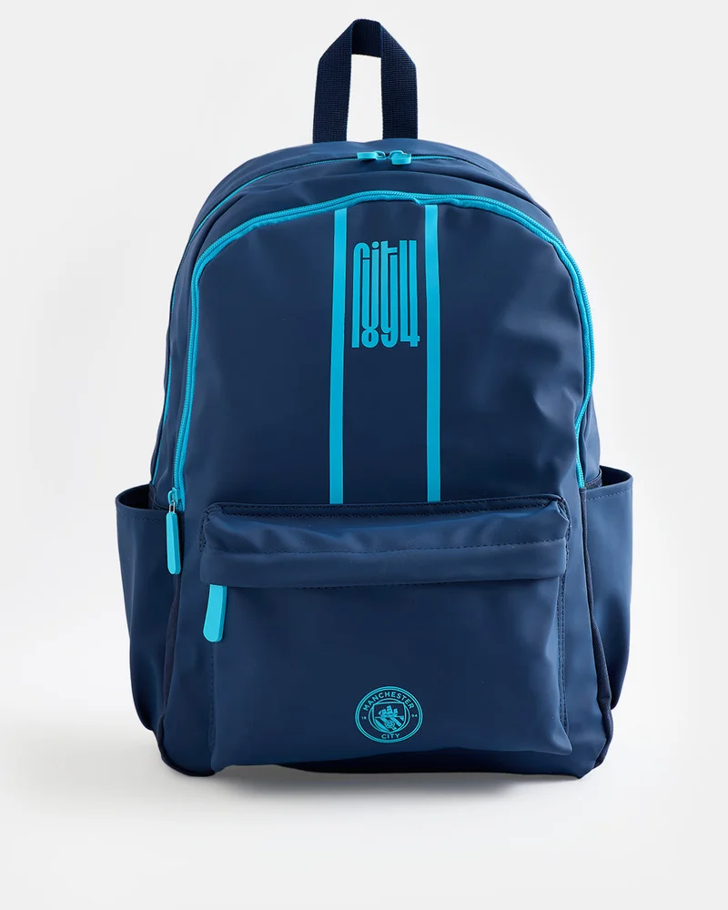Redtag Kids Blue Manchester City Backpack (16 Inch)