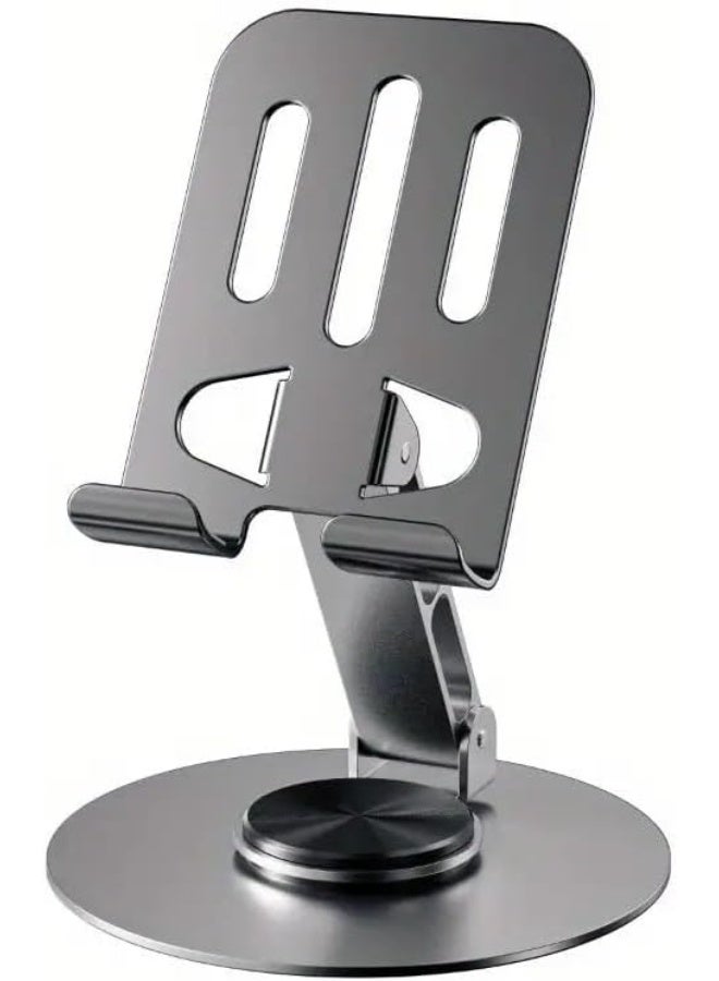 M11 Adjustable Phone Holder for Desk, 360° Rotating & Foldable Mobile Stand, Portable Tablet Holder Compatible with All Smartphones, Anti-Slip Base, Perfect for Office, Home & Kitchen – Black - Image 1