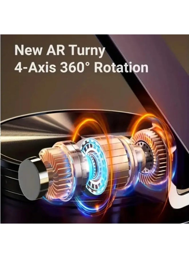 M11 Adjustable Phone Holder for Desk, 360° Rotating & Foldable Mobile Stand, Portable Tablet Holder Compatible with All Smartphones, Anti-Slip Base, Perfect for Office, Home & Kitchen – Black - Image 4