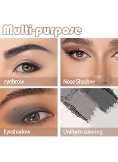 CAKAILA Eyebrow Powder Kit,Eye Brow Powder for Women Long-Lasting Waterproof Three Colors Brow Filler Get Full Defined Natural Brows,Eyebrow Contour Palette with Mirror & Eyebrow Brush,sombra para cejas Black+White+Gray  - Image 4