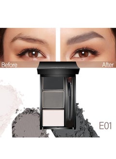 CAKAILA Eyebrow Powder Kit,Eye Brow Powder for Women Long-Lasting Waterproof Three Colors Brow Filler Get Full Defined Natural Brows,Eyebrow Contour Palette with Mirror & Eyebrow Brush,sombra para cejas Black+White+Gray  - Image 2