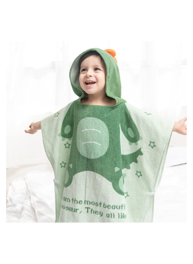 Y&D Kids Hooded Beach Bath Towel Poncho, Poncho Towel, for Pool Beach, Swim Coverup Cape, Cartoon Animal Pattern Cotton Baby and - Image 2