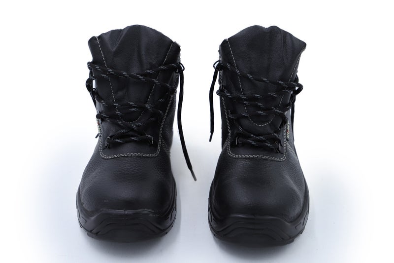 Komy Worker Shoes High Ankle Metalic Safety Shoes S1P SRC with Antistatic PU Sole, Steel Toe Cap, Steel Midplate,  Breathable & Abrasion Resistant Mesh Lining & Cow Split Leather  - Model No: KMS28H - Image 1
