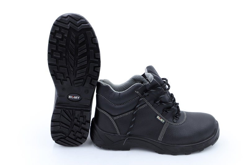 Komy Worker Shoes High Ankle Metalic Safety Shoes S1P SRC with Antistatic PU Sole, Steel Toe Cap, Steel Midplate,  Breathable & Abrasion Resistant Mesh Lining & Cow Split Leather  - Model No: KMS28H - Image 3