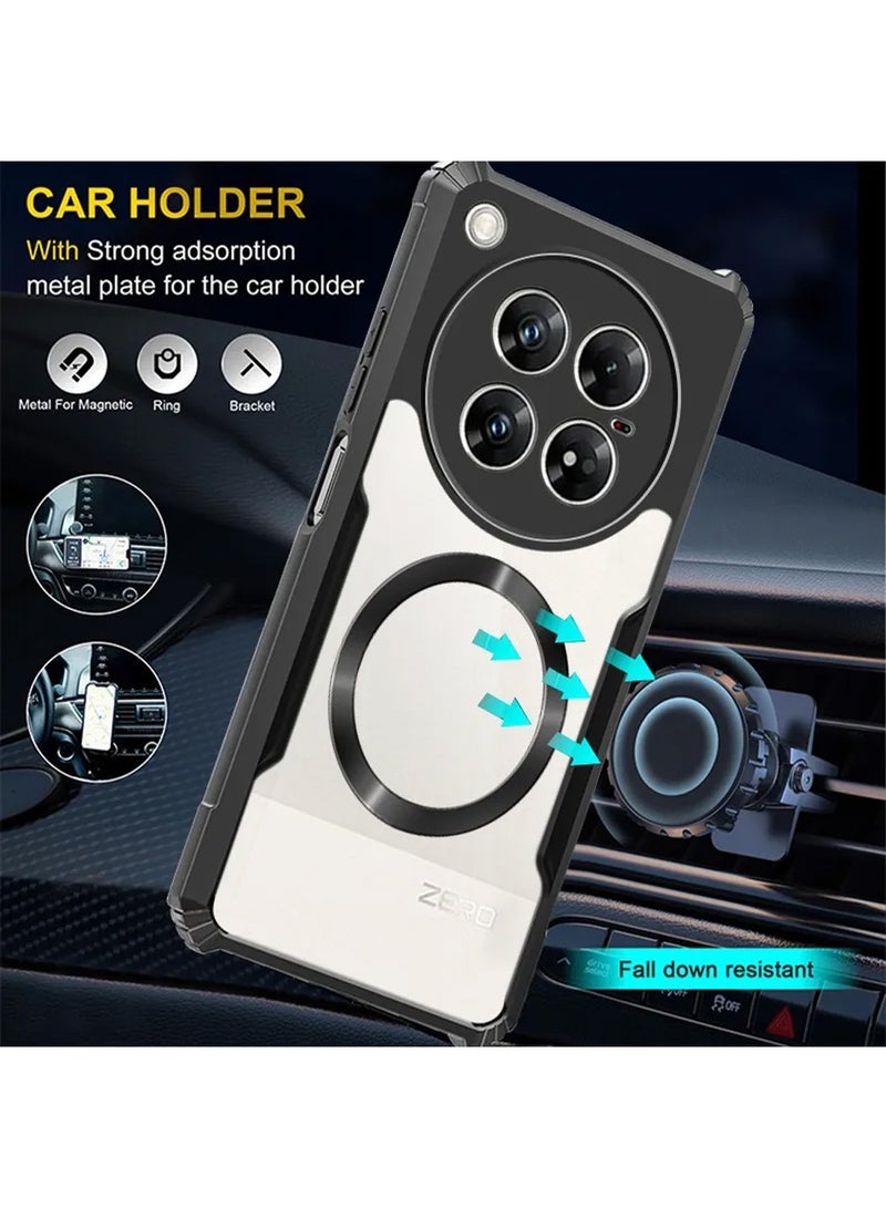 Techie غطاء إنفينكس زيرو 40 5G - غطاء بامبر TPU مع حماية الكاميرا ضد الاصفرار خلفية شفافة مضادة للصدمات زوايا وسادة هوائية وحلقة معدنية مغناطيسية دعم - أسود شفاف - Image 5