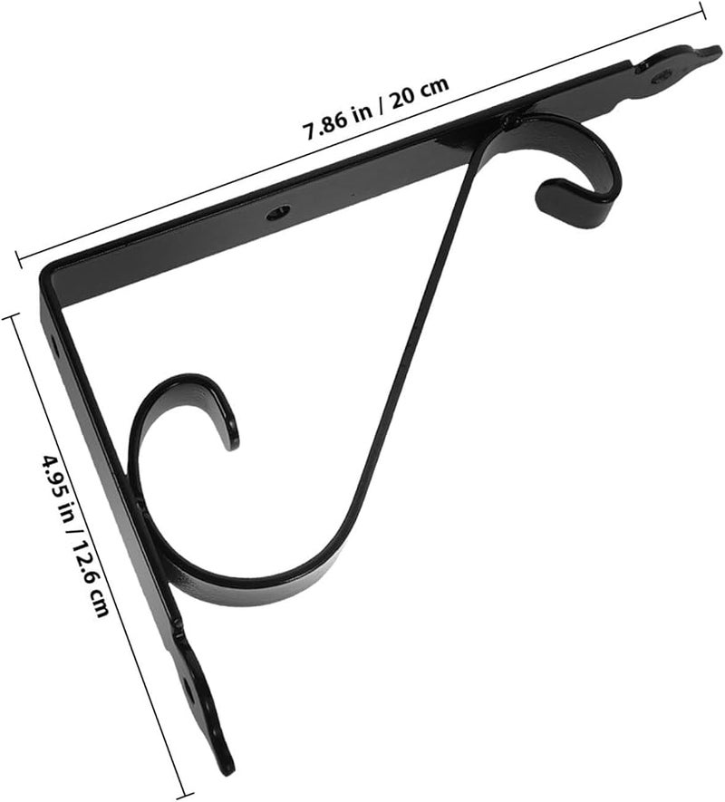 رفوف حائطية مثلثة ثقيلة الوزن 2 مجموعة سوداء مع مسامير التثبيت - Image 3