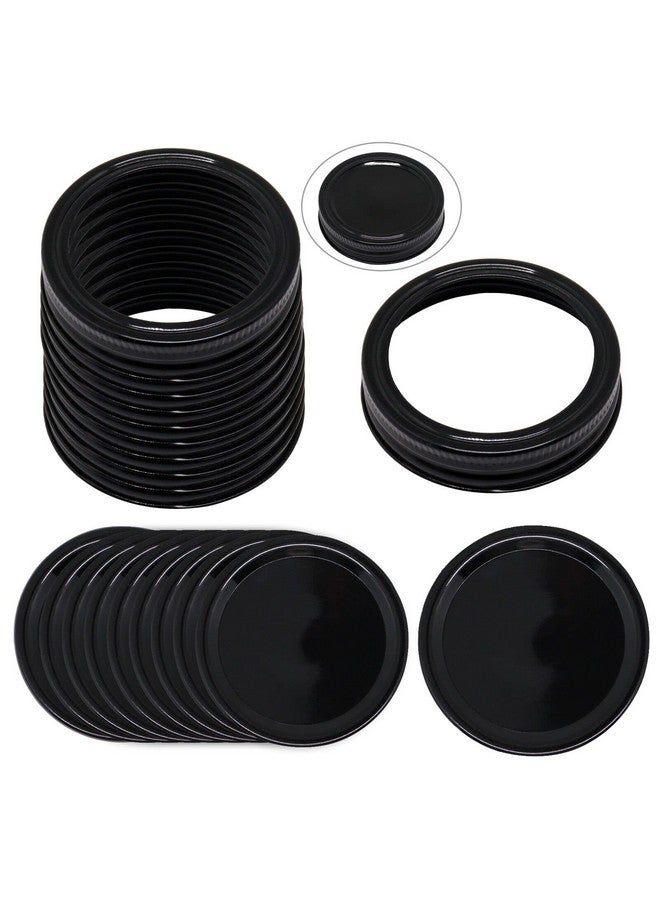 BENLIUDH Canning Lids and Rings, 2 3/4 Inches Reusable Mason Jar Lids Regular Mouth Compatible with Ball or Kerr Jars Set of 10 (10 Lids+10 Rings,Black)  - Image 1