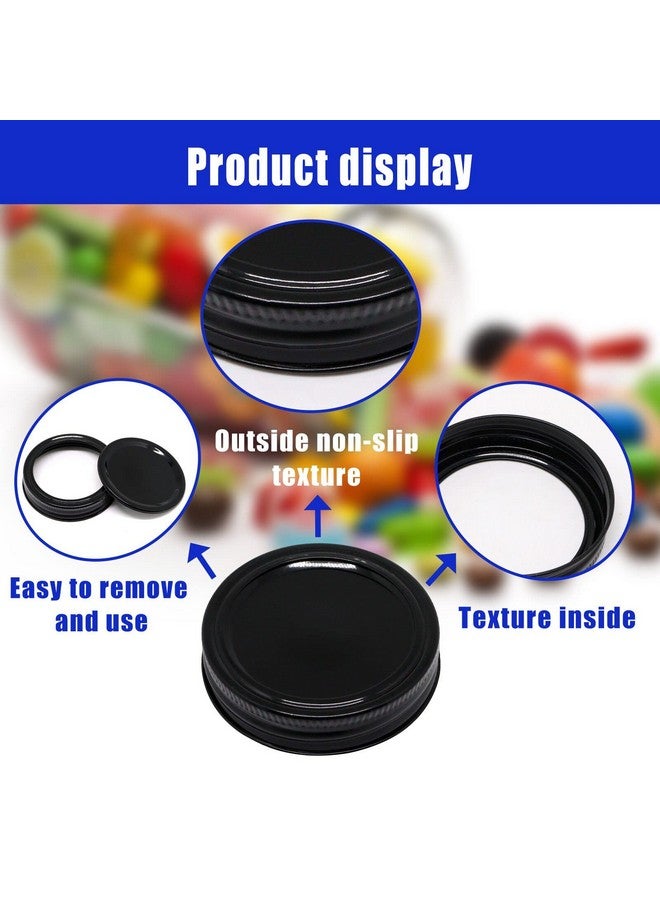 BENLIUDH Canning Lids and Rings, 2 3/4 Inches Reusable Mason Jar Lids Regular Mouth Compatible with Ball or Kerr Jars Set of 10 (10 Lids+10 Rings,Black)  - Image 4