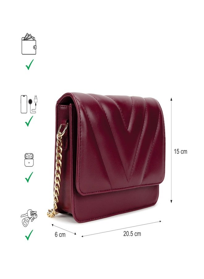 Fastrack Pop Sling | Faux-Leather Women’s Handbag | Hardware with Chain Strap, Magnetic Closure & Smart Organised Compartment - Image 4