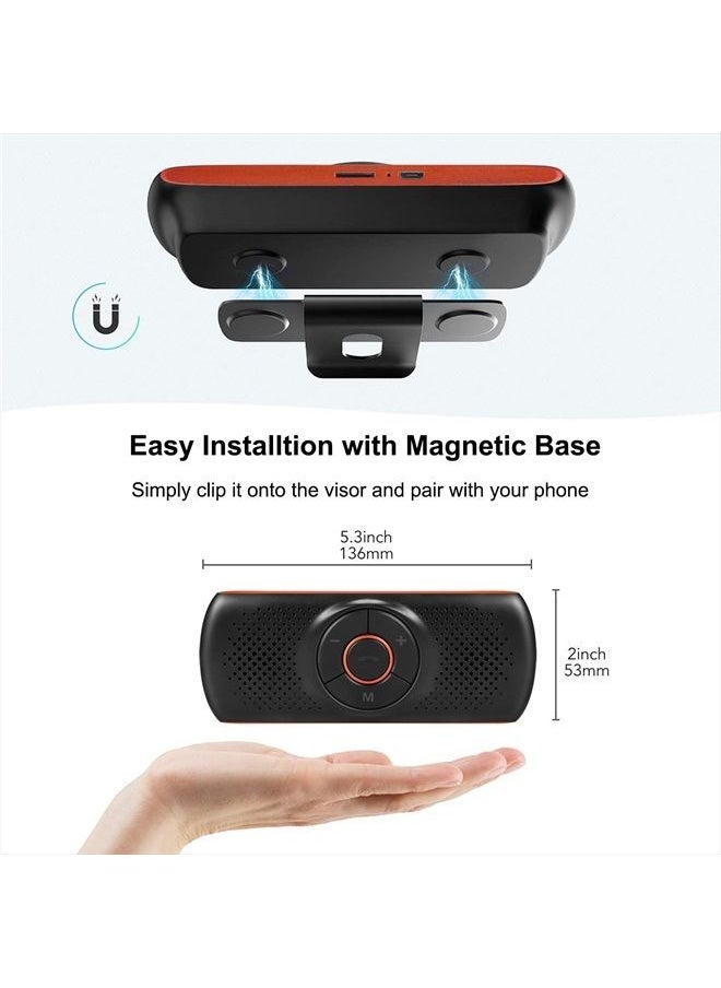 NETVIP - Bluetooth Car Speaker for Cell Phone, Handsfree Bluetooth Car Kit with Visor Clip, in Car Speakerphone Support Siri and Voice Assistant Voice Guidance, 20 Hours Music Play, Support TF Card - Image 1