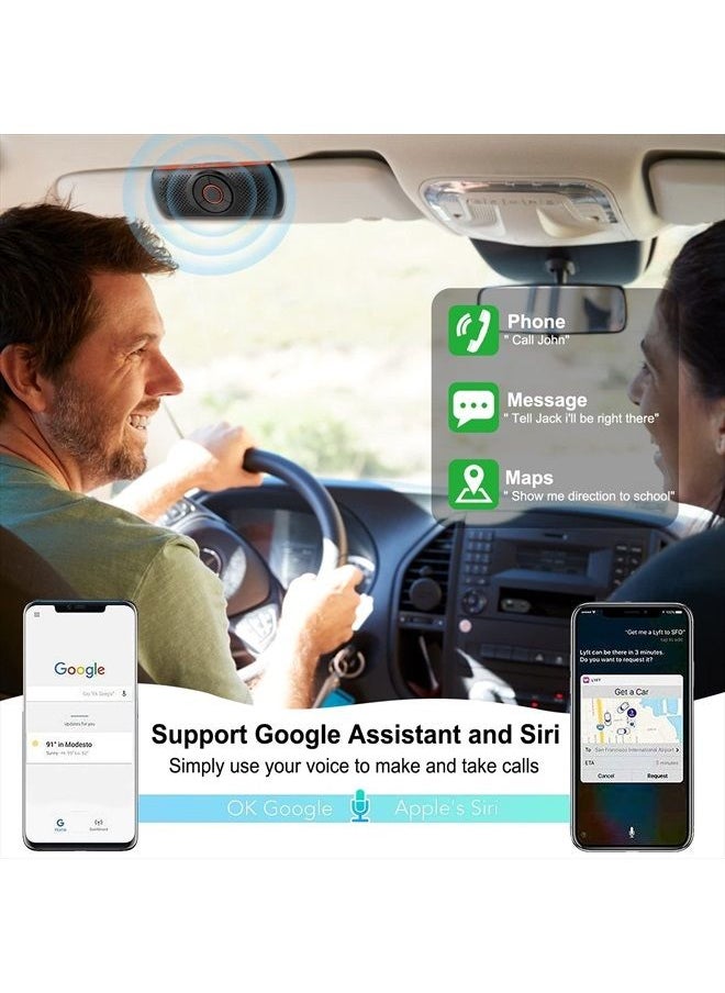 NETVIP - Bluetooth Car Speaker for Cell Phone, Handsfree Bluetooth Car Kit with Visor Clip, in Car Speakerphone Support Siri and Voice Assistant Voice Guidance, 20 Hours Music Play, Support TF Card - Image 1