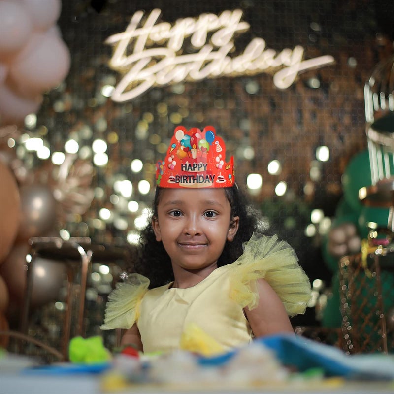 ARTLYMERS Birthday Crowns for Kids, 30 Pack Assorted Designs Paper Crowns, Classroom Birthday Hats, VBS Party Decor Adjustable Elastic Band, Reusable, Ages 15-28 inches, Multiple Colors - Image 5