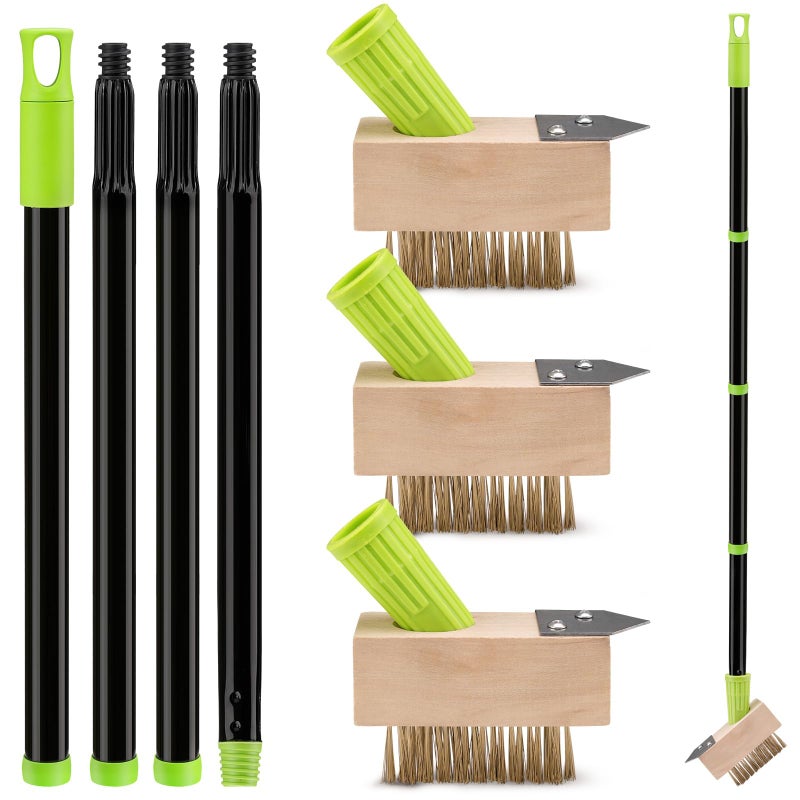 Sbestily Patio Weed Remover Tool Long Handle Wire Brush Scraper for Paving - Image 1