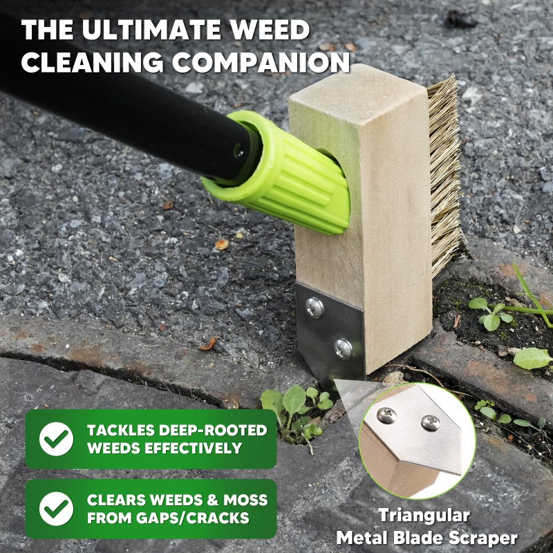 Sbestily Patio Weed Remover Tool Long Handle Wire Brush Scraper for Paving - Image 4