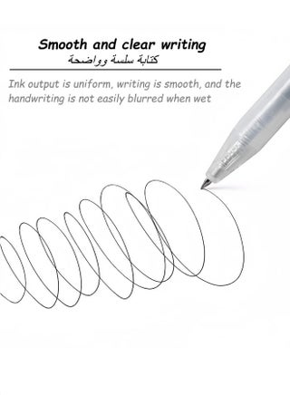 10 Pack 0.5mm Black Gel Pens, Smooth Writing Retractable Fine Point Pens, Quick Dry Ink, No Smudge, Office School Exam Ballpoint Pens - view 3