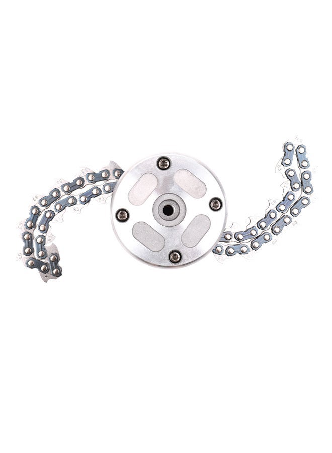 NIBEMINENT Multifunctional Grass Cutter Lawn Mower Chain Trimmer Head Red/Silver  - Image 2