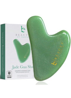 Beauty by Earth Jade Gua Sha - Smoothes Fine Lines & Wrinkles, Face Sculpting Tool for Face Massage, Jaw Massager, Facial Massage Tools, Small Gifts for for Women and Teenage Girls  - Image 1