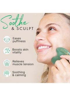 Beauty by Earth Jade Gua Sha - Smoothes Fine Lines & Wrinkles, Face Sculpting Tool for Face Massage, Jaw Massager, Facial Massage Tools, Small Gifts for for Women and Teenage Girls  - Image 2