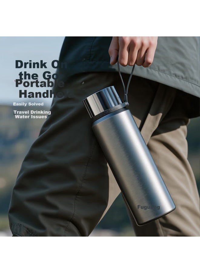 Tomimitsu Fuguang Large Capacity Insulated Bottle 316l Stainless Steel Full Steel Lid Water Bottle Men Women Tea Separation Brewing Cup Student Cup - Image 3