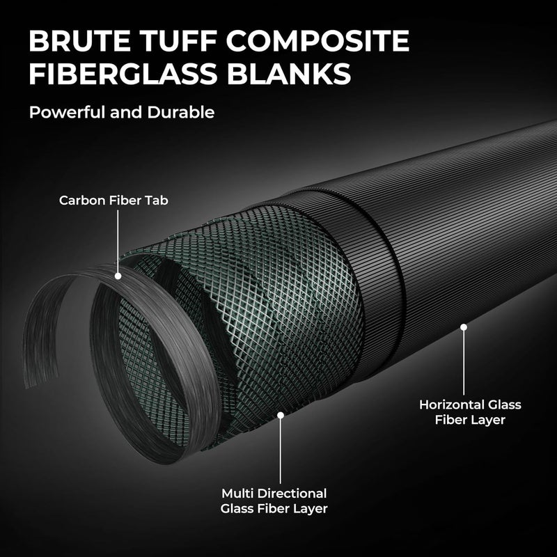 Kastking Brutus Spinning Rods & Casting Fishing Rods, Brute Tuff Composite Graphite & Glass Blanks, Stainless Steel Line Guides w/Zirconium Oxide Rings Tip Top, Chartreuse Strike Tip - Image 3