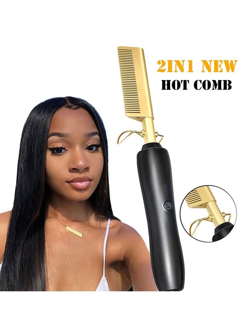 Hair Straightener Flat Irons Straightening Brush Hot Heating Comb Hair Straight Styler Corrugation Curling Iron Hair Curler CombHair Straightener Flat Irons Straightening Brush Hot Heating Comb Hair S - Image 2