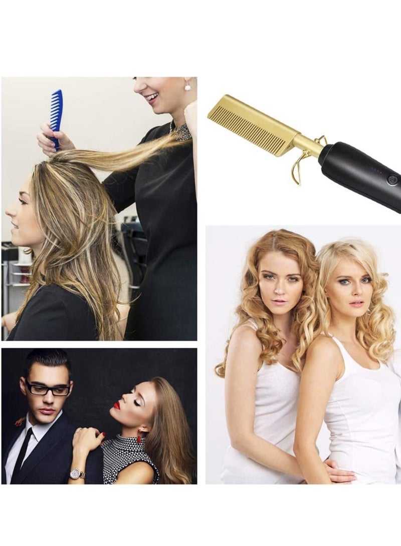 Hair Straightener Flat Irons Straightening Brush Hot Heating Comb Hair Straight Styler Corrugation Curling Iron Hair Curler CombHair Straightener Flat Irons Straightening Brush Hot Heating Comb Hair S - Image 4