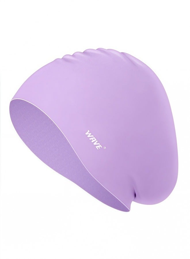 وايف WAVE Swimming Cap - Waterproof Silicone Sport Swim Hat with Ear Protection, Extra-Large Design for Long Hair, Unisex Adult Swim Cap for Men and Women - Image 1