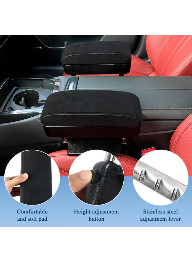 DUNISO Car Armrest Extender Support Elbow,Adjustable Height Comfort Arm Rest Pads Extender,Car Armrest Organizer and Holder,Soft, Comfortable, and Durable，for Universal Auto Car Center Console,Black - Image 3