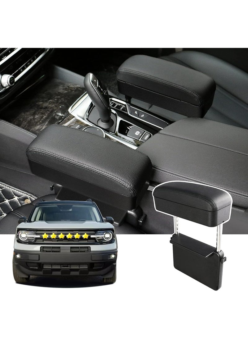 DUNISO Car Armrest Extender Support Elbow,Adjustable Height Comfort Arm Rest Pads Extender,Car Armrest Organizer and Holder,Soft, Comfortable, and Durable，for Universal Auto Car Center Console,Black - Image 1
