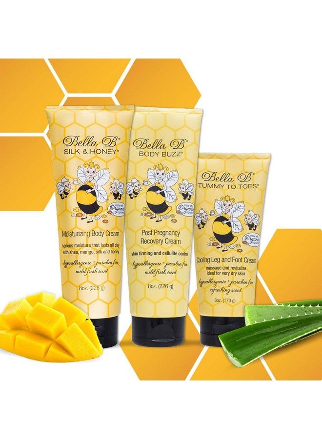 Bella B Bundle: Silk & Honey Body Cream 8Oz And Body Buzz Post Pregnancy Recovery Cream 8Oz And Tummy To Toes Leg & Foot Cream 6Oz - Image 2