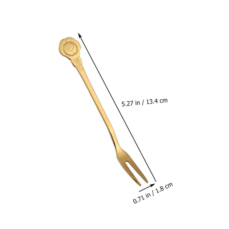 10 Piece Reusable Titanium Coated Multi Function Fruit Dessert Forks For Household Party Appetizers - Image 3