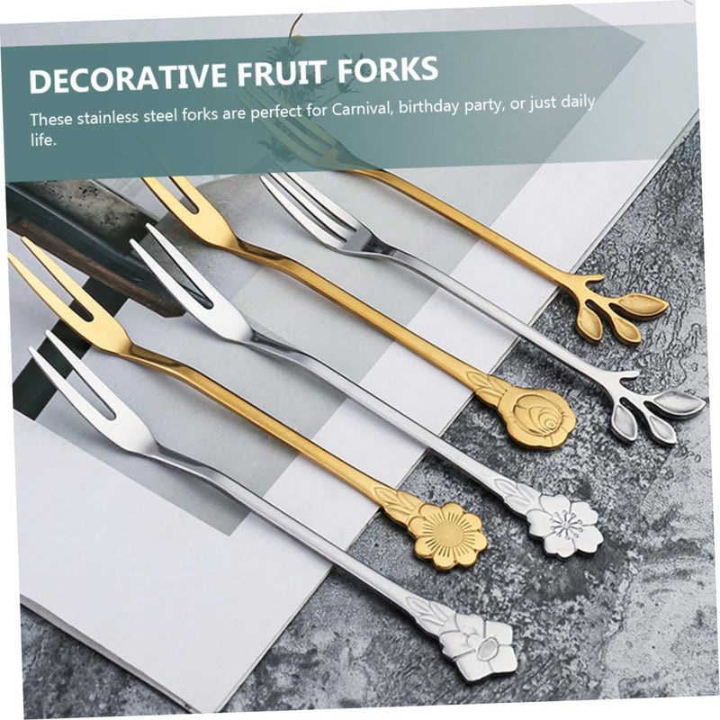 10 Piece Reusable Titanium Coated Multi Function Fruit Dessert Forks For Household Party Appetizers - Image 5
