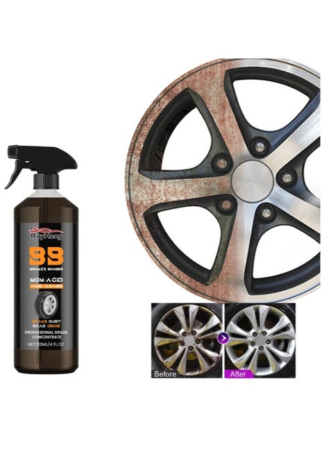 Powerful Rim Brake Buster Spray Automobile Wheel Cleaner 120ml Car Wash Wheel Cleaning Spray for Cleaning Wheels and Tires