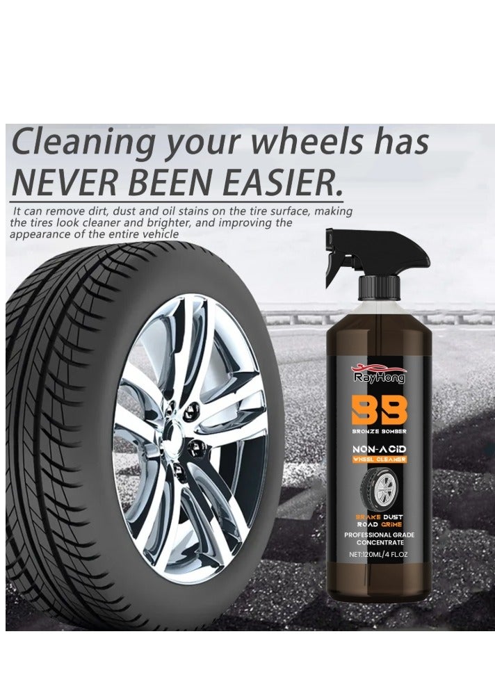 رايهونغ قوية حافة الفرامل المغفل رذاذ السيارات عجلة نظافة 120 مللي غسيل السيارات عجلة بخاخ تنظيف لتنظيف العجلات والإطارات - Image 4