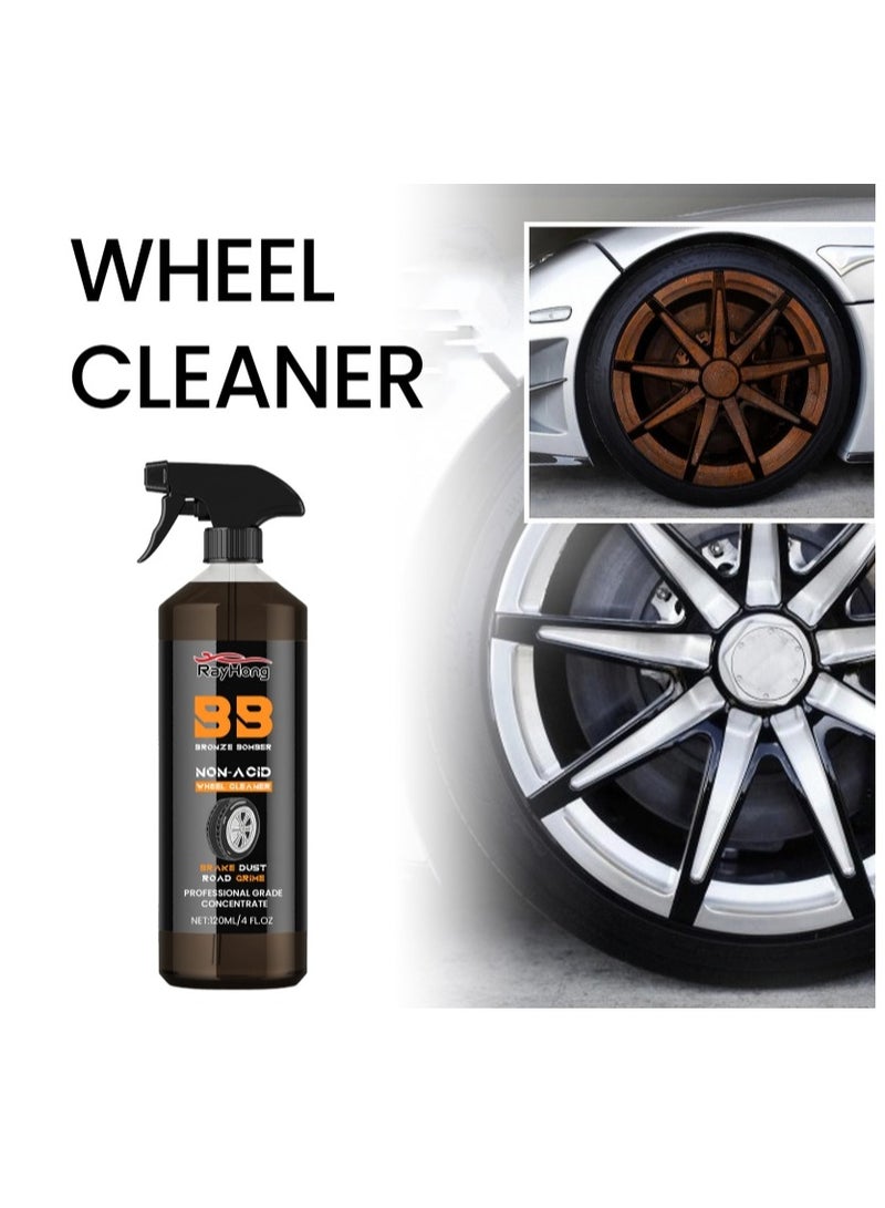 رايهونغ قوية حافة الفرامل المغفل رذاذ السيارات عجلة نظافة 120 مللي غسيل السيارات عجلة بخاخ تنظيف لتنظيف العجلات والإطارات - Image 3
