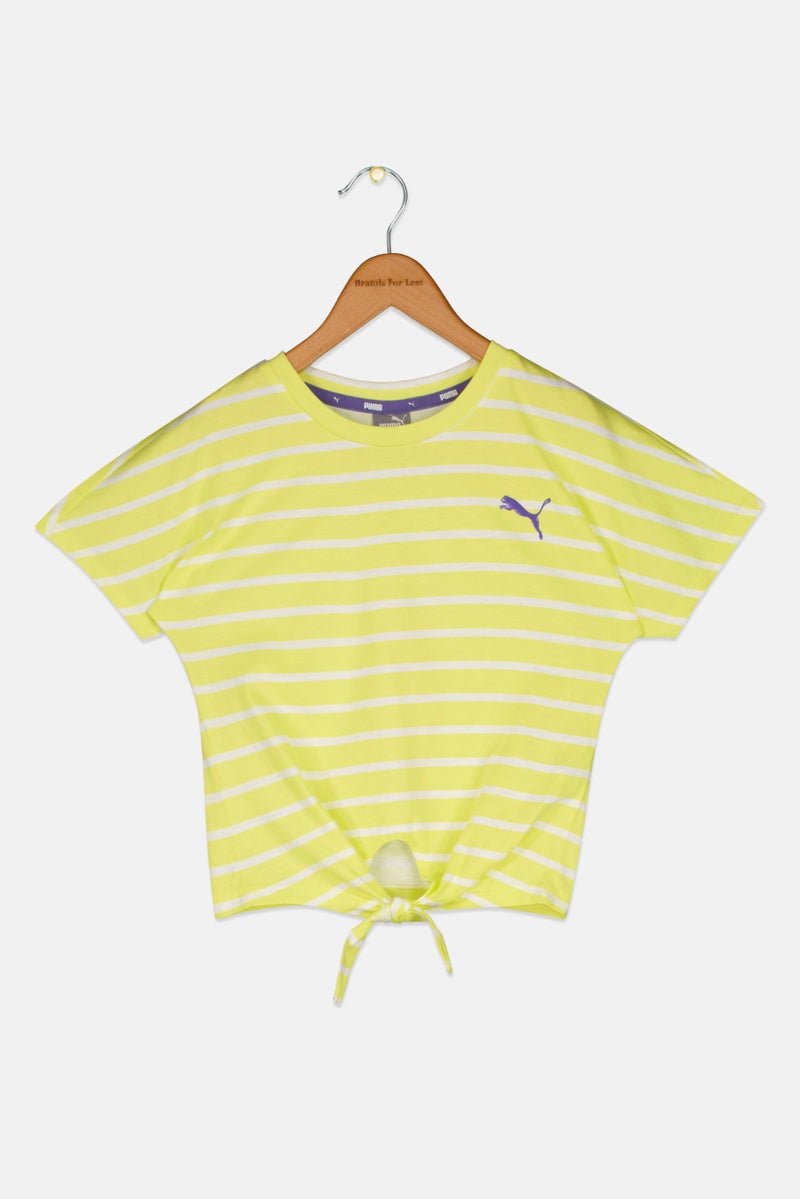 PUMA Kids Girl Regular Fit Short Sleeve Outdoor T-Shirt, Lime Green Combo - Image 1