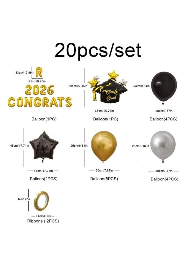 Graduation Party Decoration Set 2026 – 20pcs Graduation Balloons Decoration Kit - Image 2