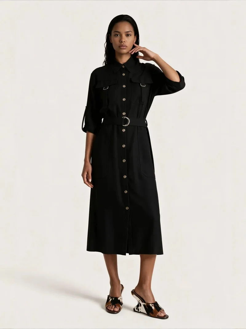 جينيفر Cotton-Viscose Maxi Dress