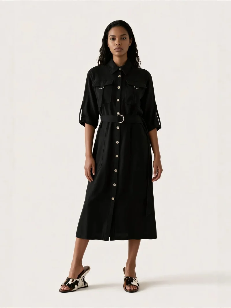 جينيفر Cotton-Viscose Maxi Dress