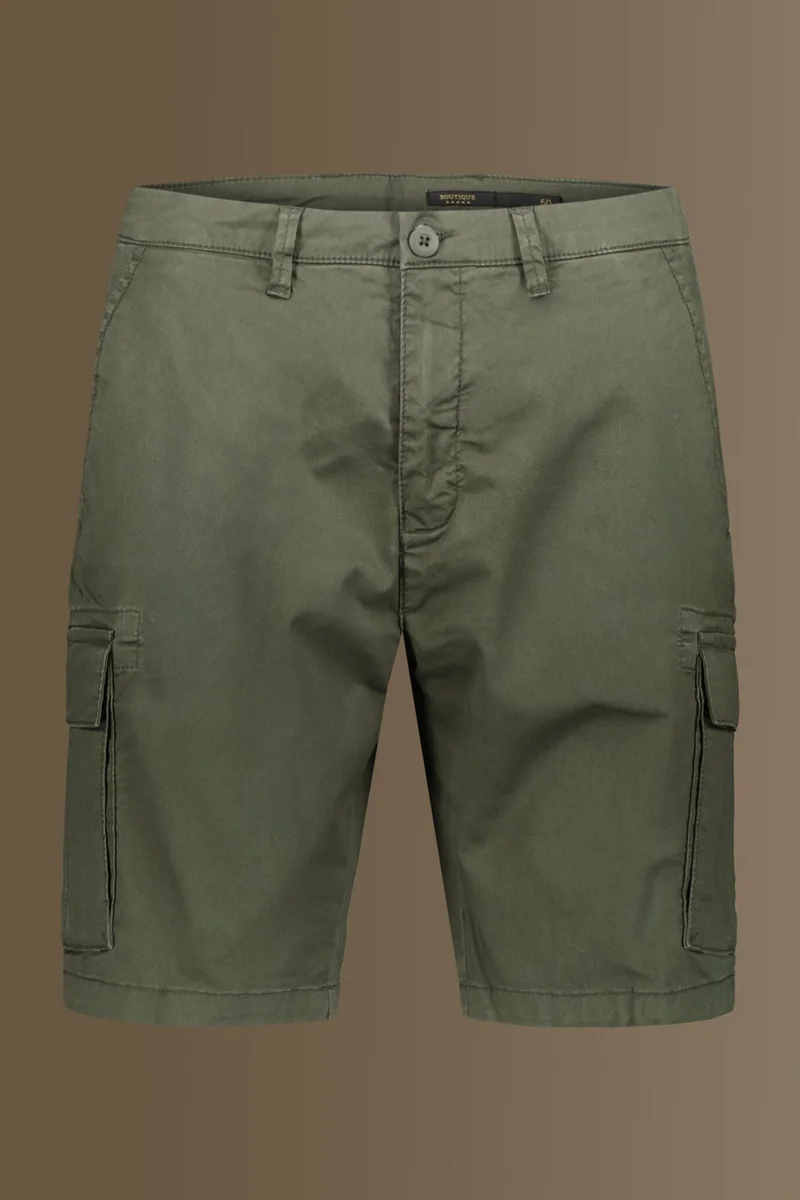 Doppelganger Green Cargo bermuda twill stretch construction - Military for Men | Best Price UAE