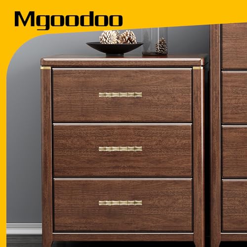 Mgoodoo 5PCS Bamboo Shape Handle, Zinc Alloy Brass Drawer Pull 4.21'' Retro Knob Antique for Cabinet Closet Dresser Bathroom Wardrobe Cupboard(Hole Spacing 64mm/2.52'') - Image 5